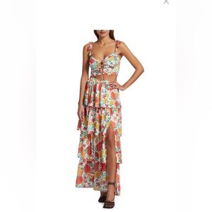 Wayf Tiered Floral Maxi Skirt Set